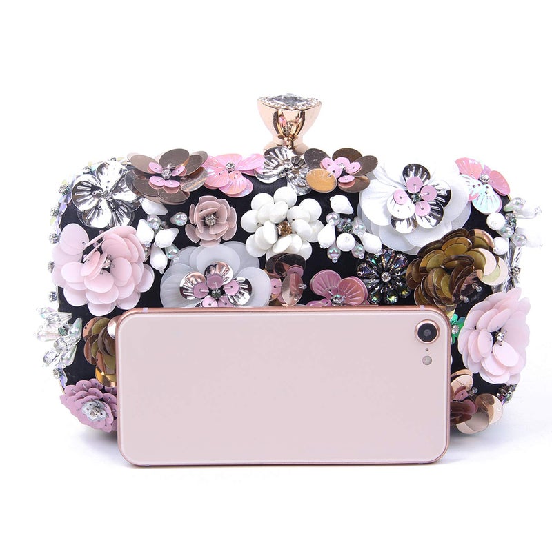 Lanpet Women Clutches Flower Evening Handbag Chain Strap Shoulder Bag - Image 5